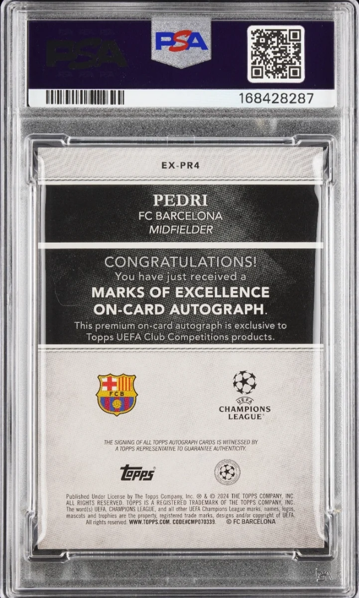 2024-25 Topps UCC Japan Pedri MOE Auto /5 — back