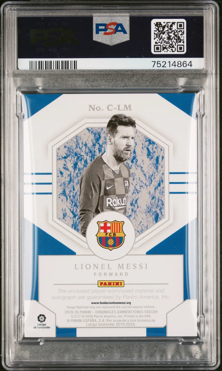 Panini Chronicles Messi Match Worn Patch Auto /25 — back