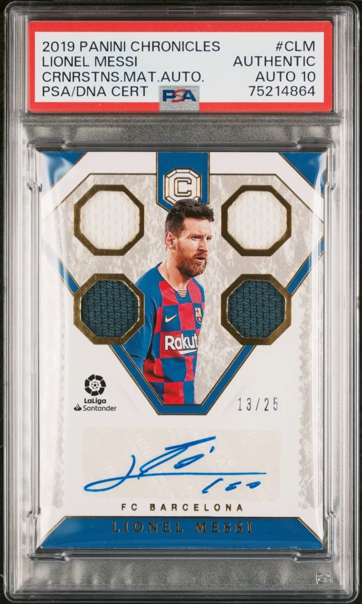 Panini Chronicles Messi Match Worn Patch Auto /25