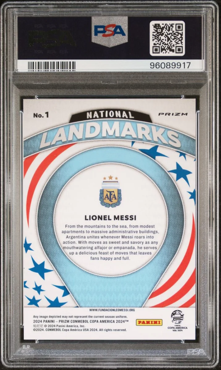 2024 Panini National Landmarks Copa America Lionel Messi  back
