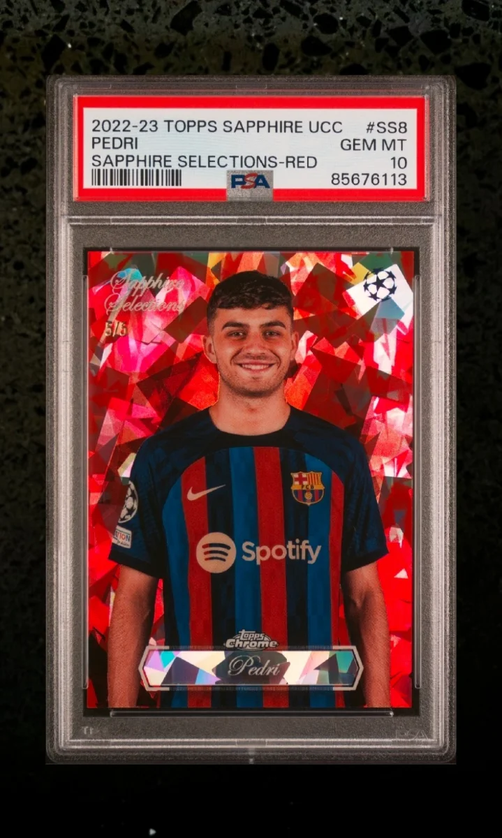 2022-23 Topps Chrome Sapphire Pedri Red /5