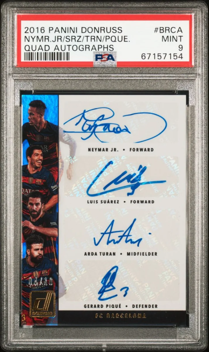 2016 Panini Neymar Suarez Turan Pique Auto /10