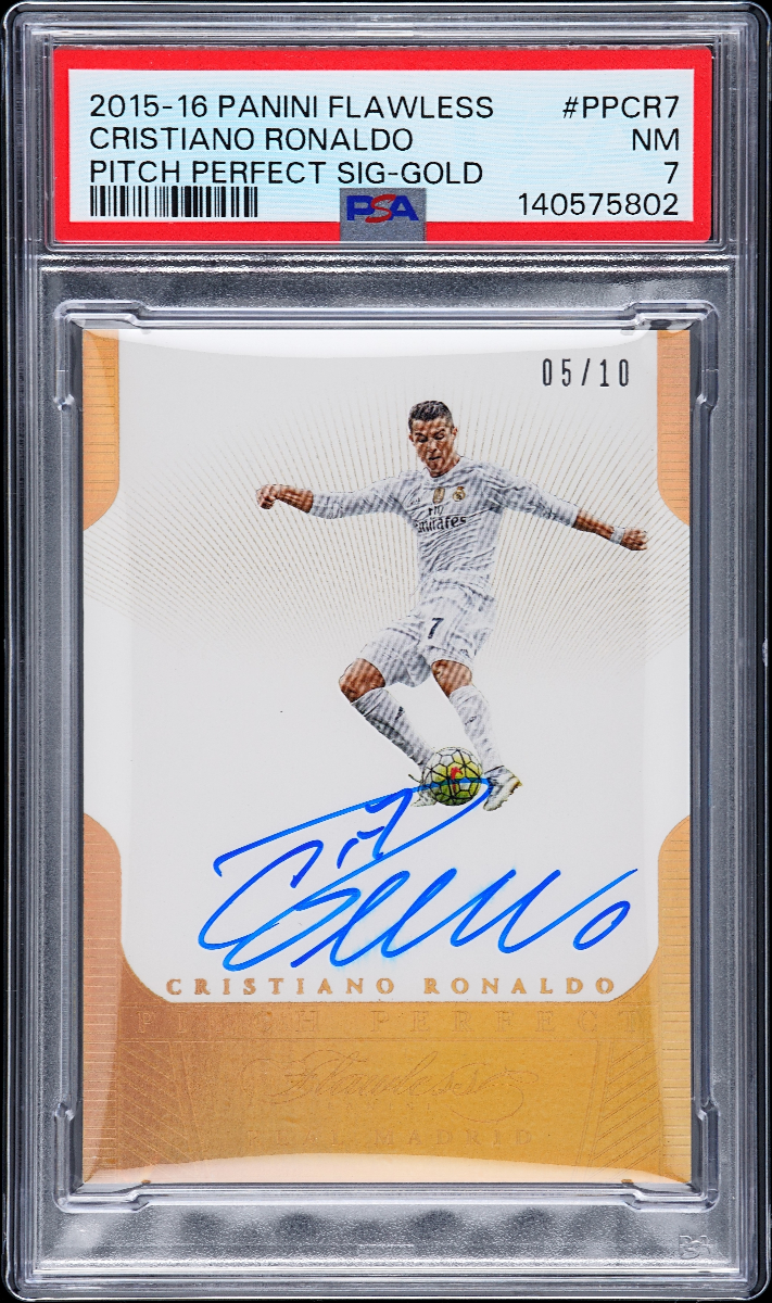 Cristiano Ronaldo 2016 Panini Flawless Pitch Perfect Signatures Gold PSA 7 Auto