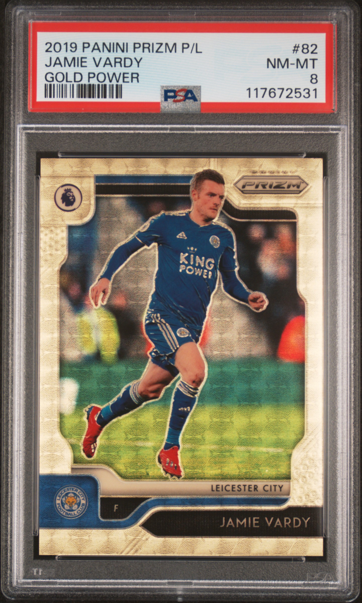 Jamie Vardy 2019 Prizm Gold Power /5 PSA 8 