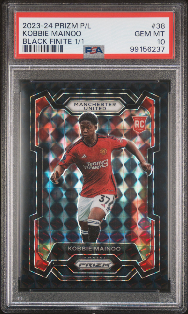 Kobbie Mainoo 2023 Panini Prizm Black Finite Rookie 1/1 PSA 10