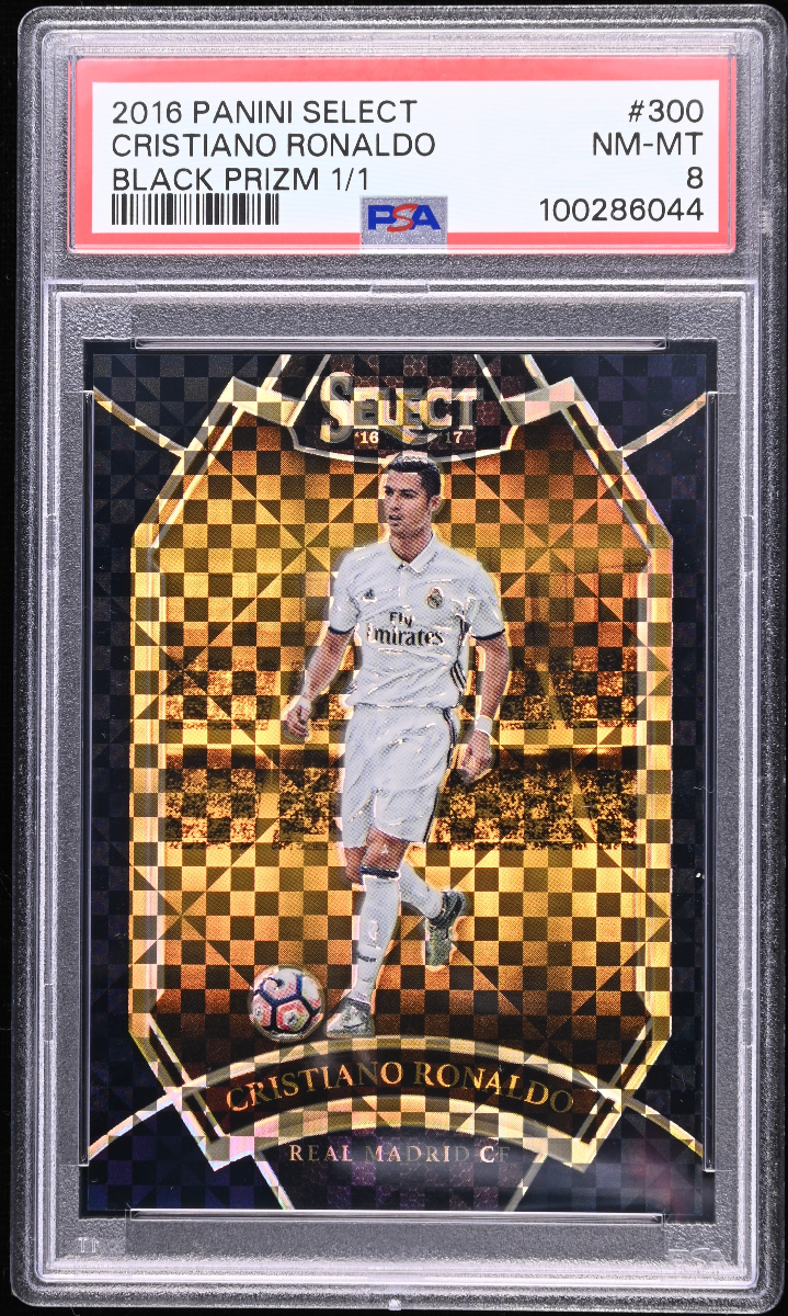 Cristiano Ronaldo 2016 Panini Select Black Prizm 1/1 PSA