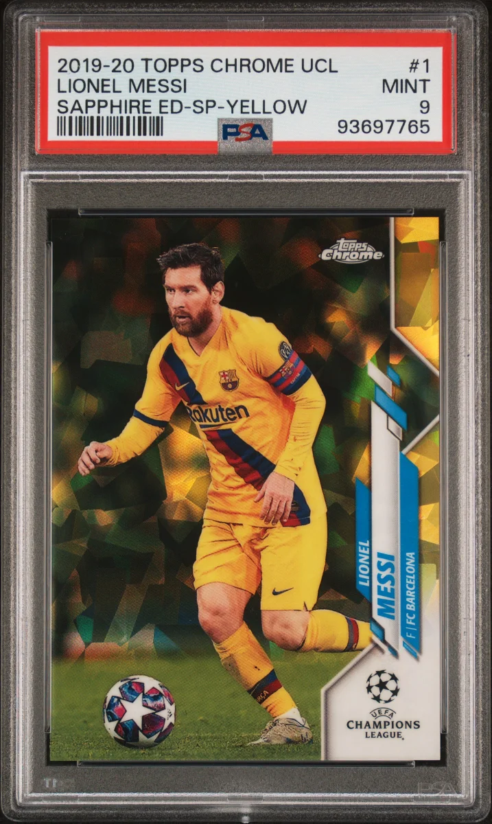 2019 Topps Chrome Sapphire Lionel Messi Image Variation Yellow Sapphire /99