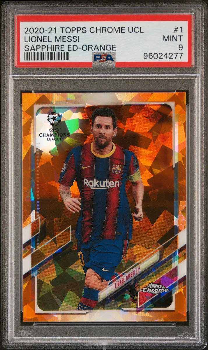 2020 Topps Chrome Sapphire Lionel Messi Orange Sapphire /50