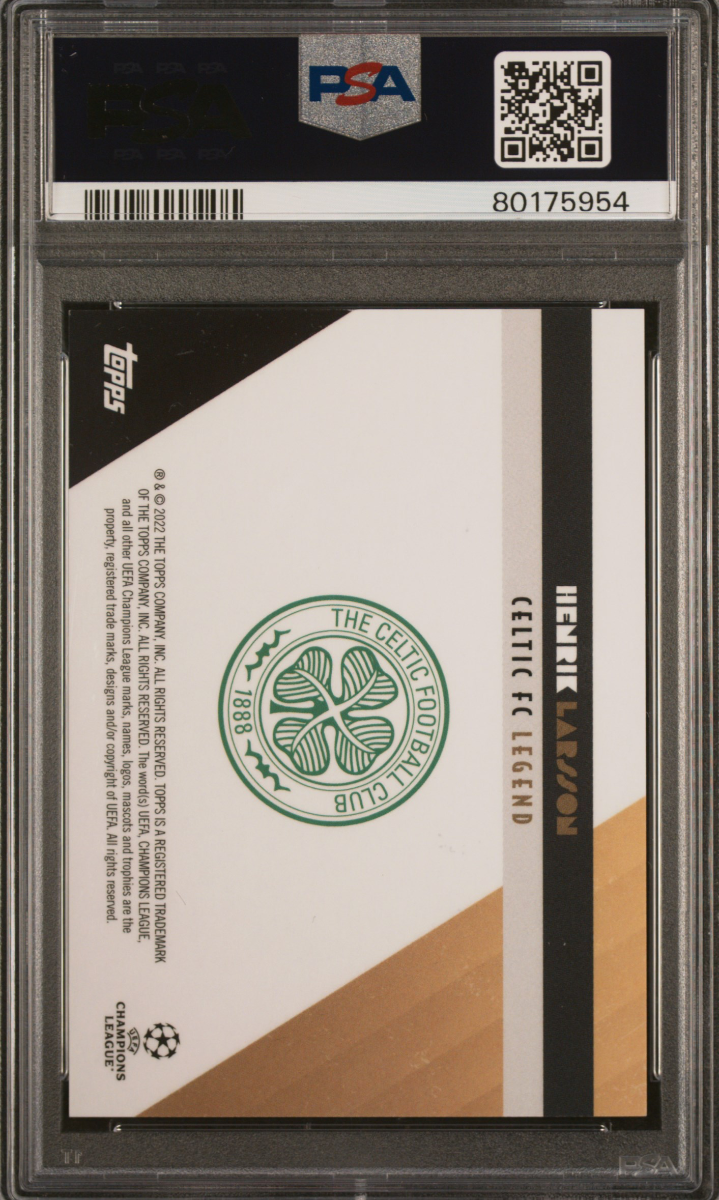 Henrik Larsson Topps Deco 2022-23 Autograph Gold 1/1 PSA 8 — back