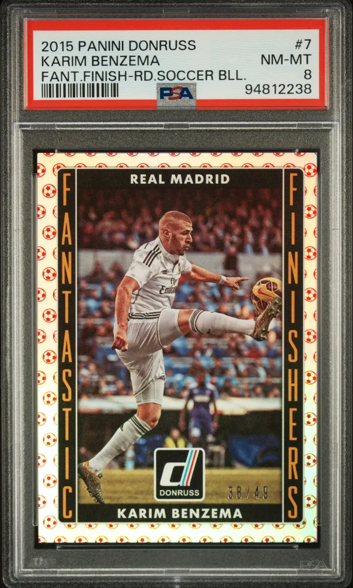 2015 Panini Donruss Fantastic Finishers Red Soccer Ball Karim Benzema /49