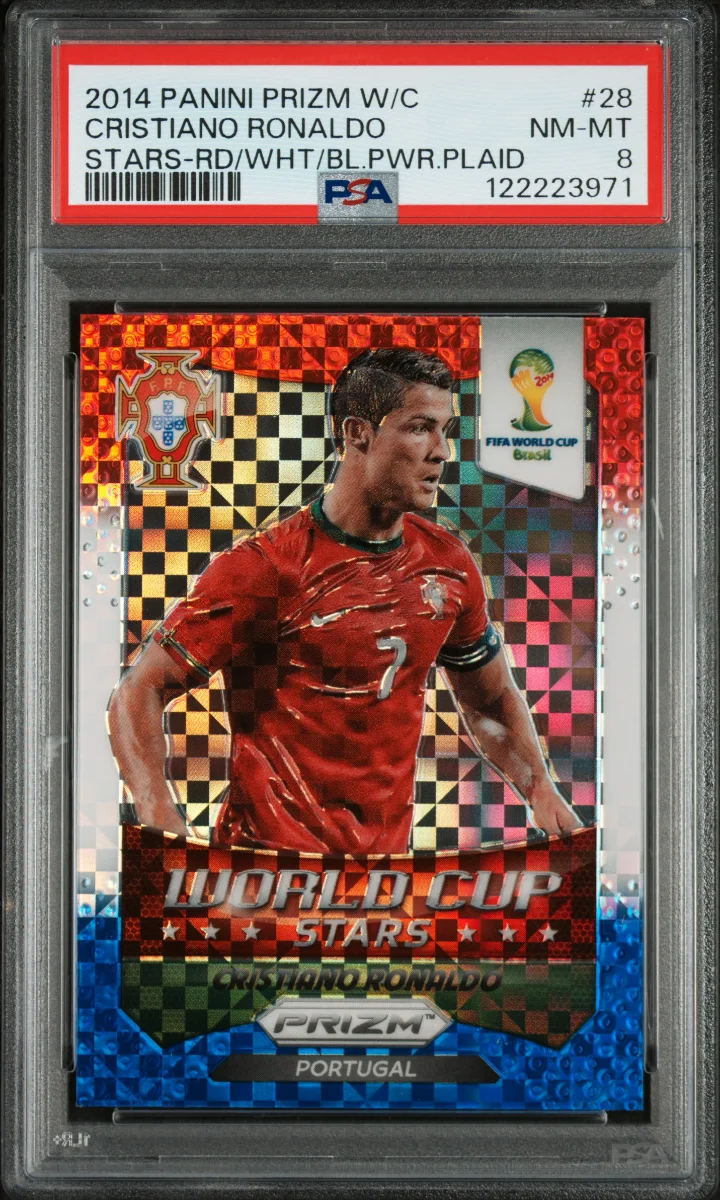 2014 Panini Prizm World Cup World Cup Stars Cristiano Ronaldo Red, White, and Blue Power Plaid