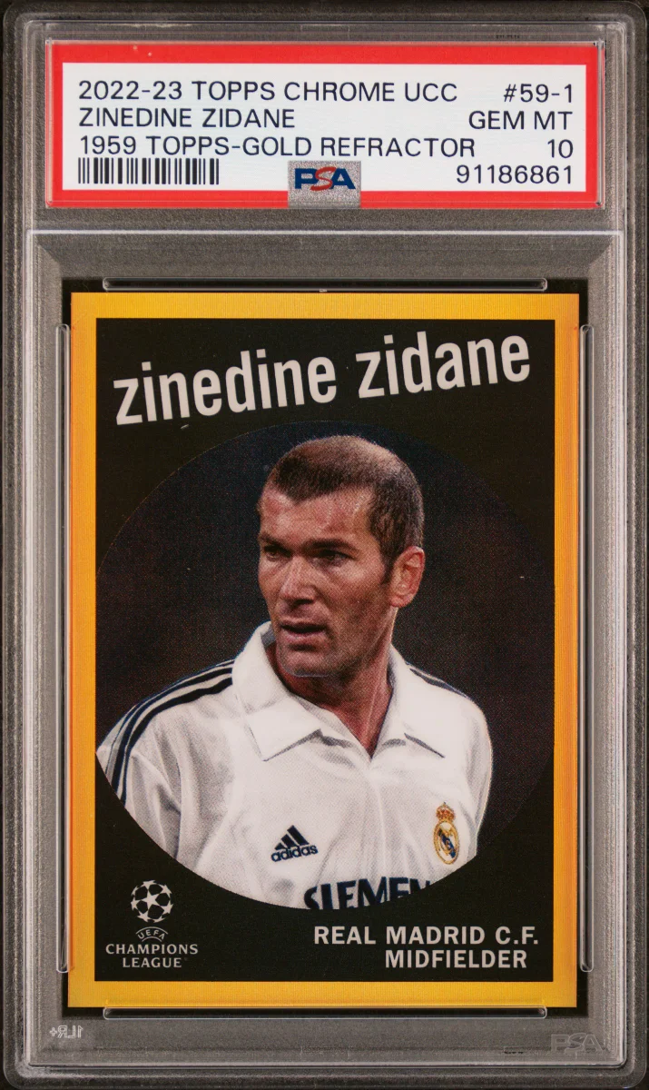 2022-23 topps chrome ucc Zinedine Zidane Gold 1959