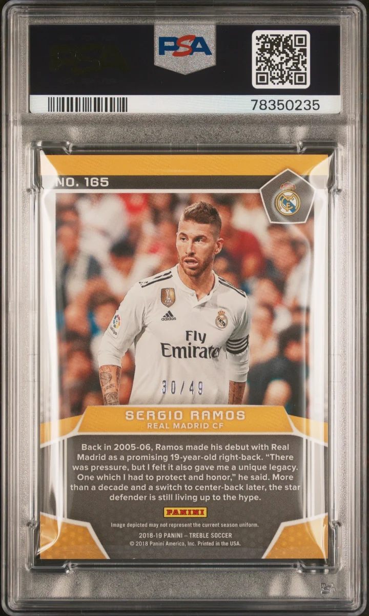 2018-19 Panini Treble Sergio Ramos Purple /49 — back