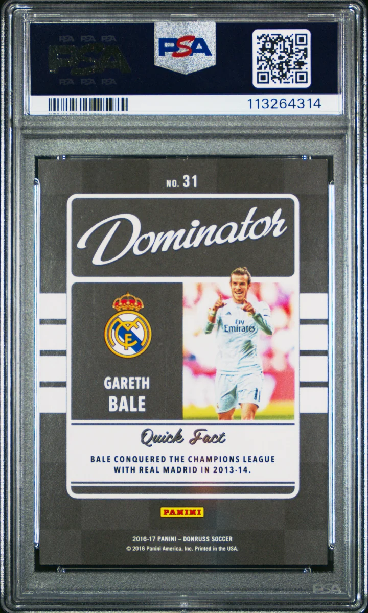 2016-17 Panini Donruss Dominator Gareth Bale Mosaic /15 — back