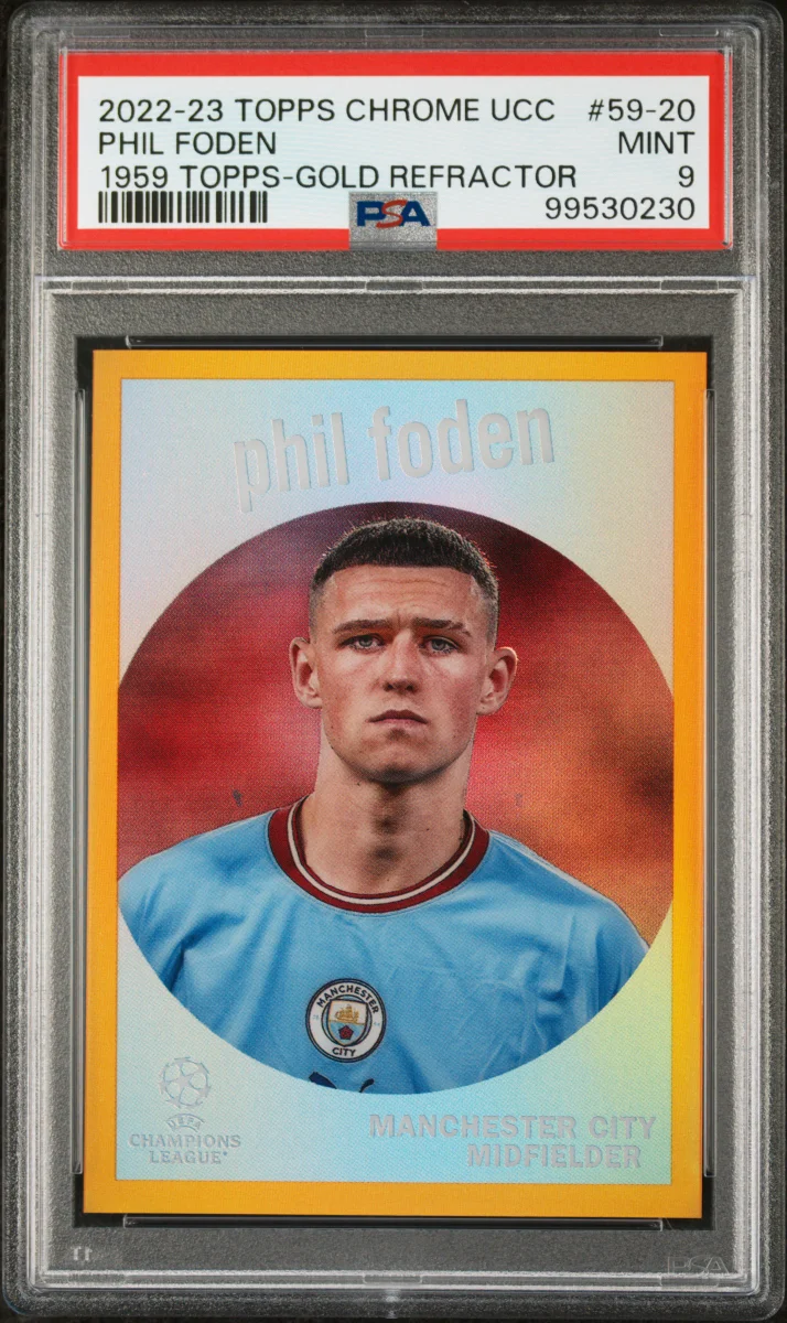 2022-23 topps chrome ucc Phil Foden Gold 1959