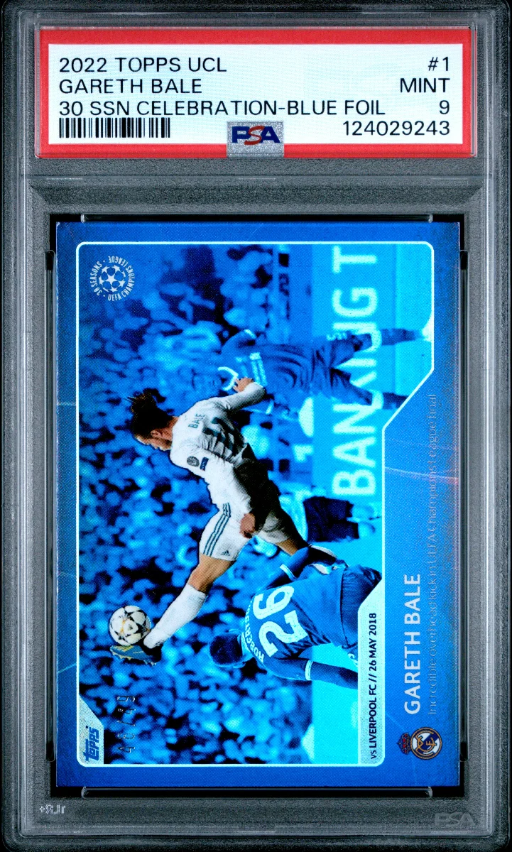 2022 Topps UCL 30th Season Celebration Gareth Bale Blue Foil /49