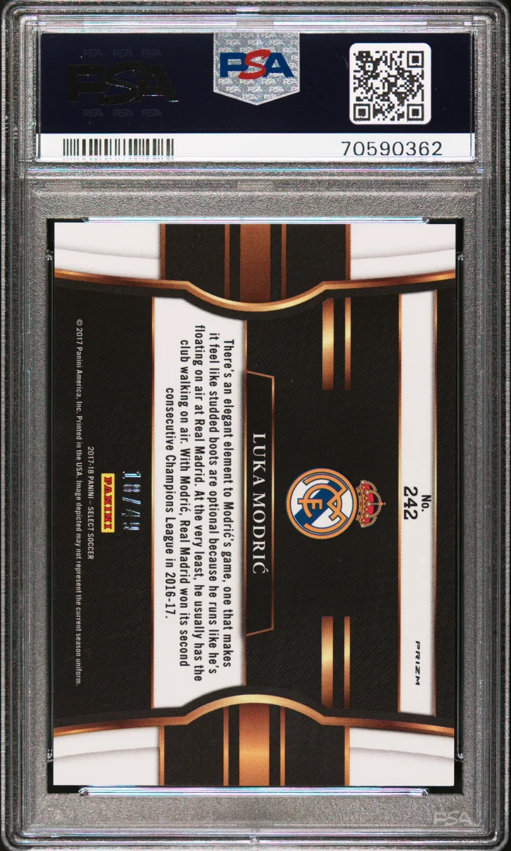 2017-18 Panini Select Luka Modric Field Level Copper /49 — back