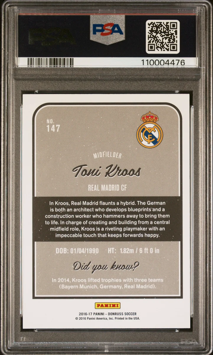 2016-17 Panini Donruss Toni Kroos Mosaic /15 — back