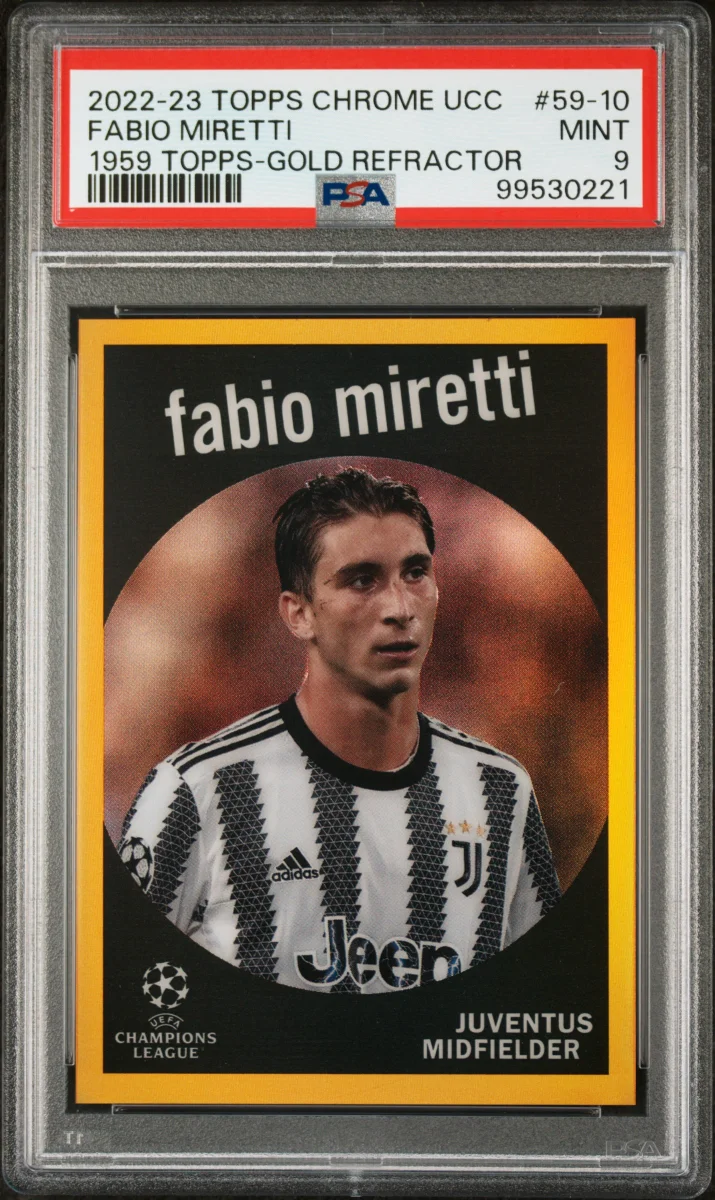2022-23 topps chrome ucc Fabio Miretti Gold 1959