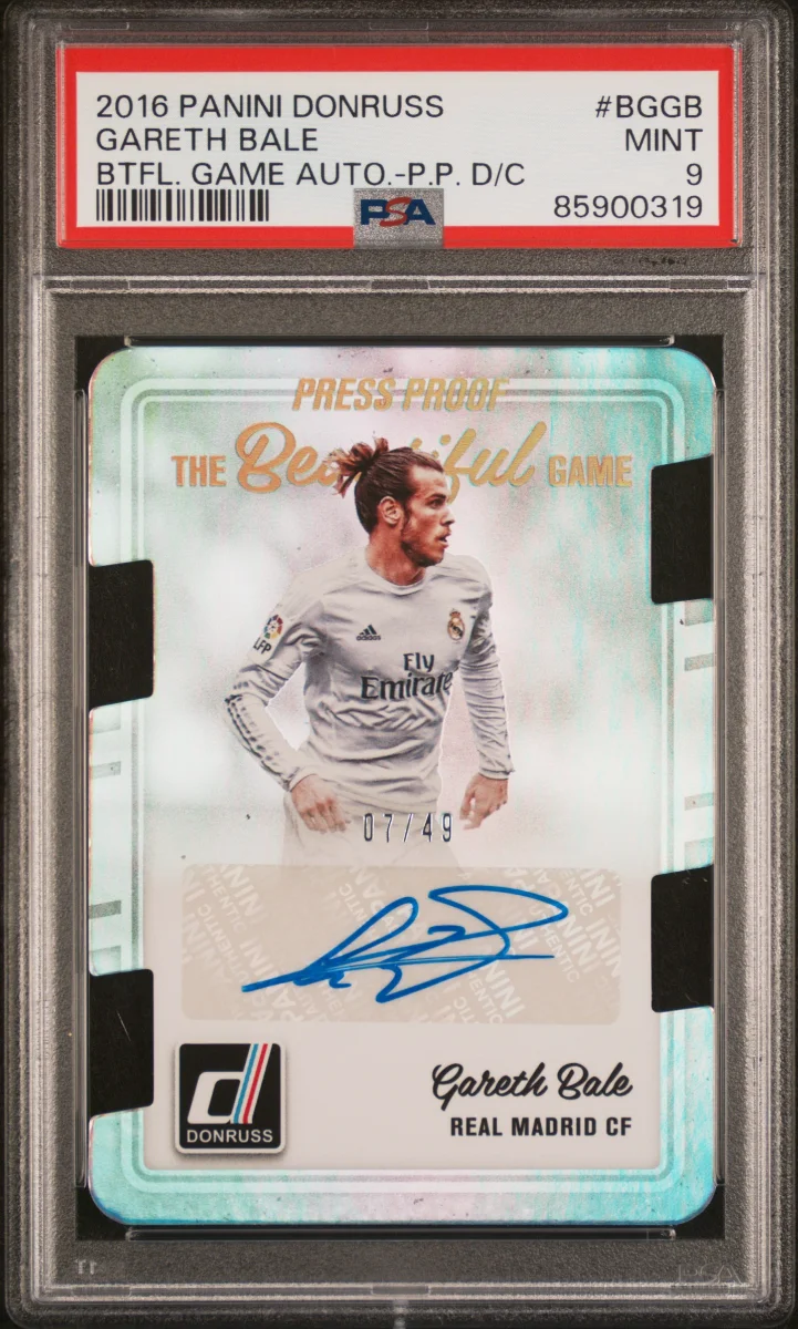 2016-17 Panini Donruss The Beautiful Game Press Proof Die-Cut Gareth Bale auto /49