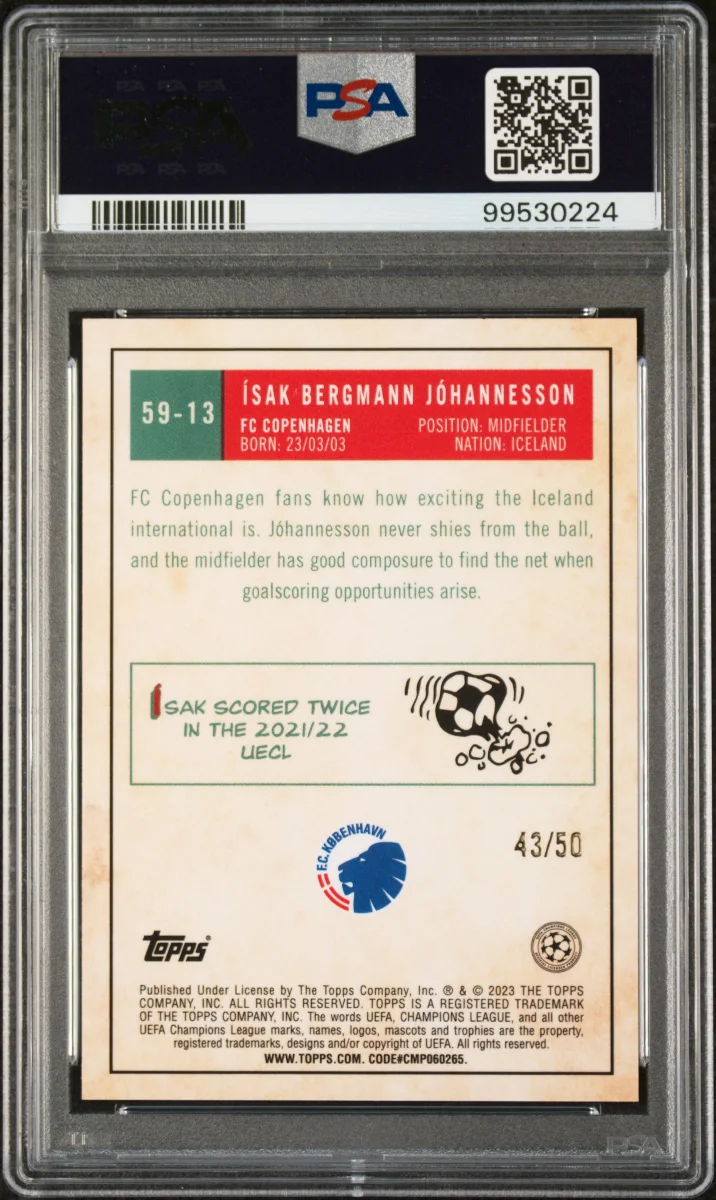 2022-23 topps chrome ucc Bergmann Jóhannesson Gold 1959 back