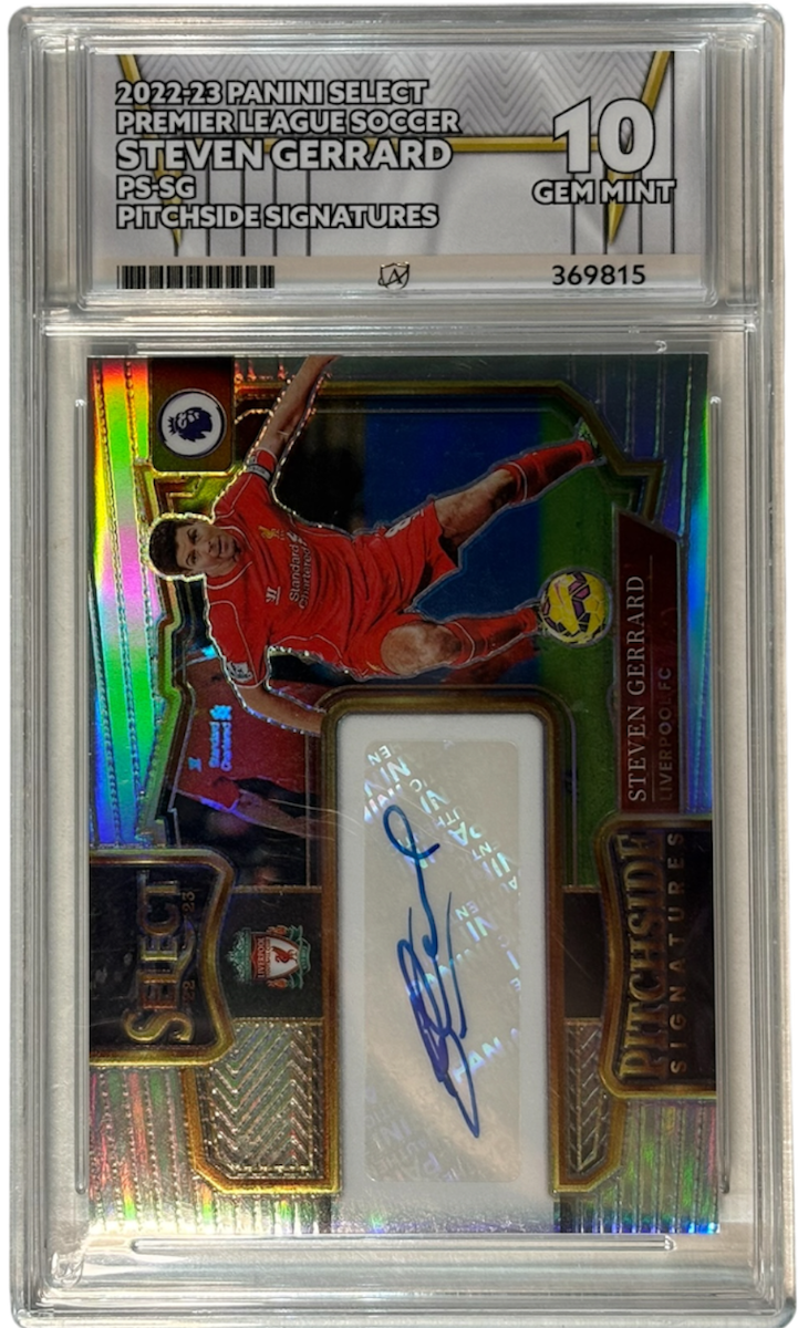Steven Gerrard 2022-23 Panini Select Premier League Soccer Pitchside signature 