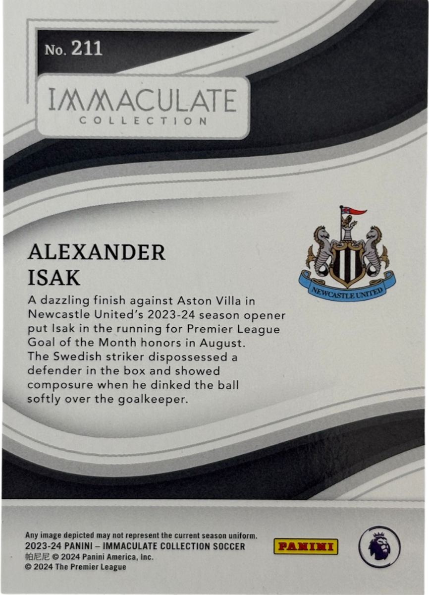 Alexander Isak Immaculate Collection 25/60 — back