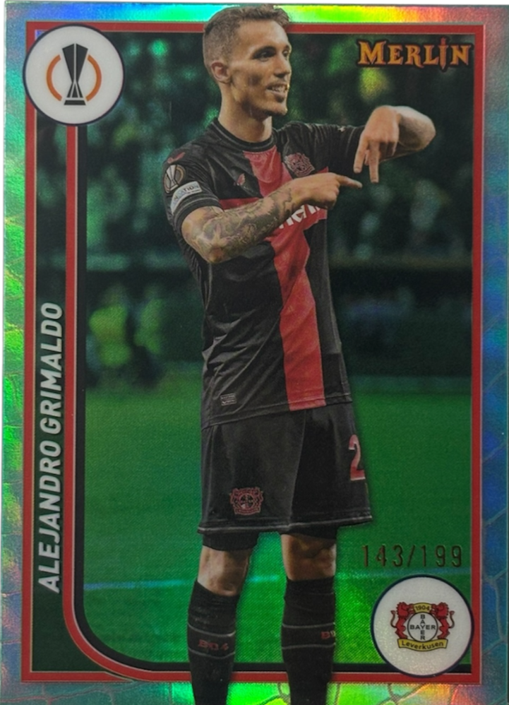 Alejandro Grimaldo Topps Merlin UEFA Club Competitions  Silver Refractor 143/199