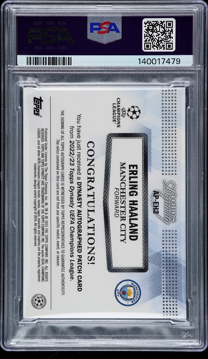 2022 Topps Dynasty UCL Haaland back