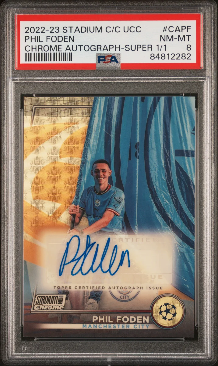 2022 phil foden chrome stadium psa 8