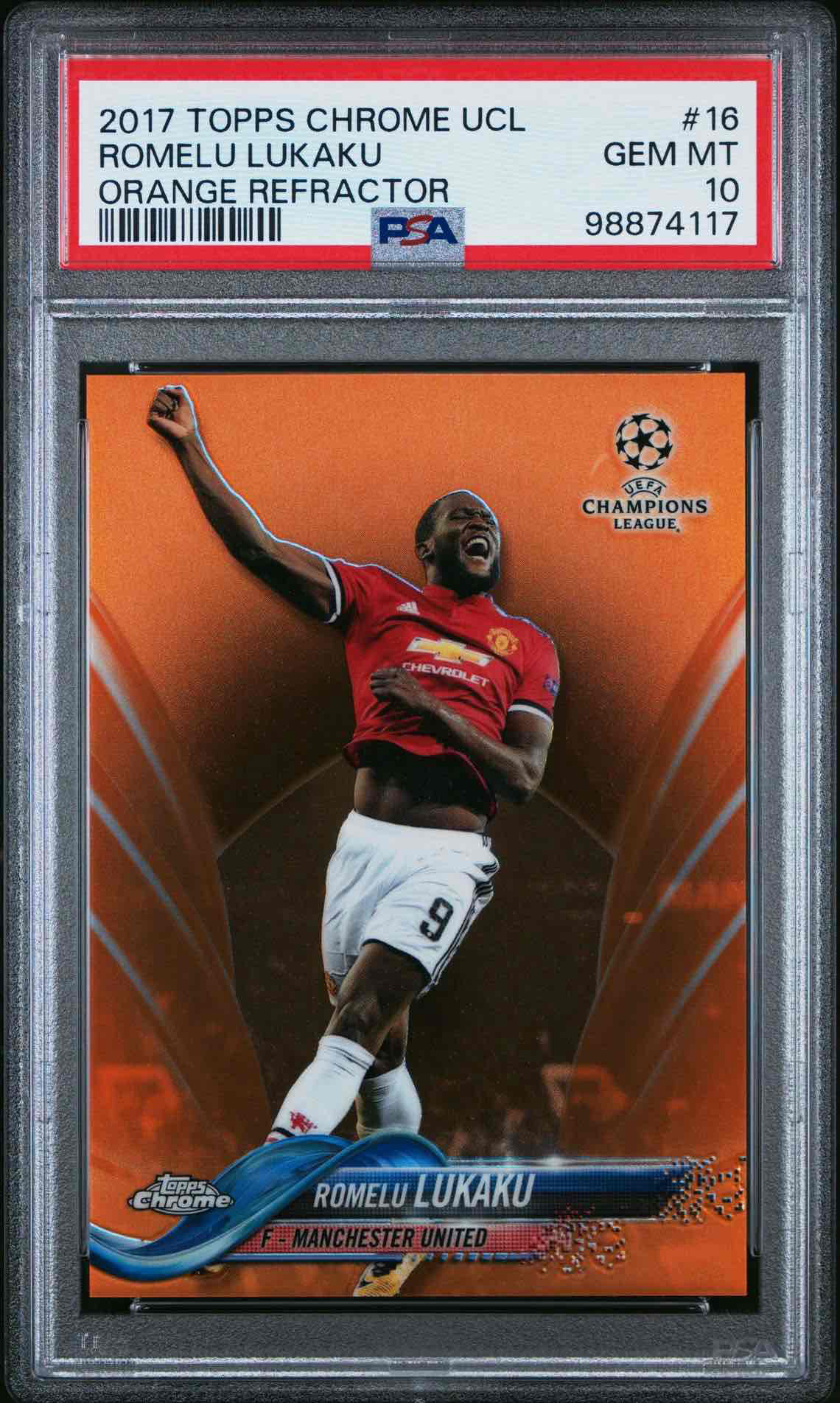 2017 TOPPS CHROME UEFA CHAMPIONS LEAGUE | ORANGE REFRACTOR [#13/25]ROMELU LUKAKU 16