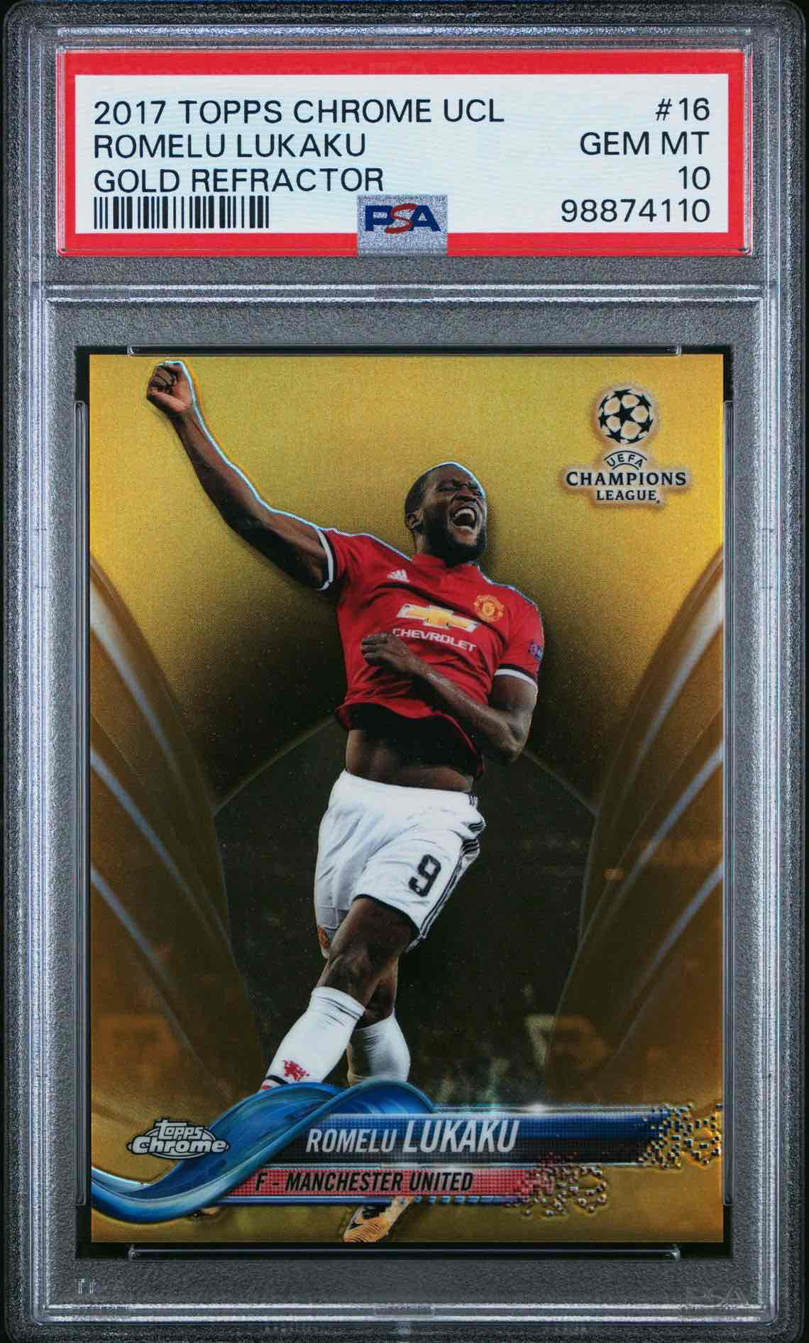 2017 TOPPS CHROME UEFA CHAMPIONS LEAGUE | GOLD REFRACTOR [#18/50]ROMELU LUKAKU 16