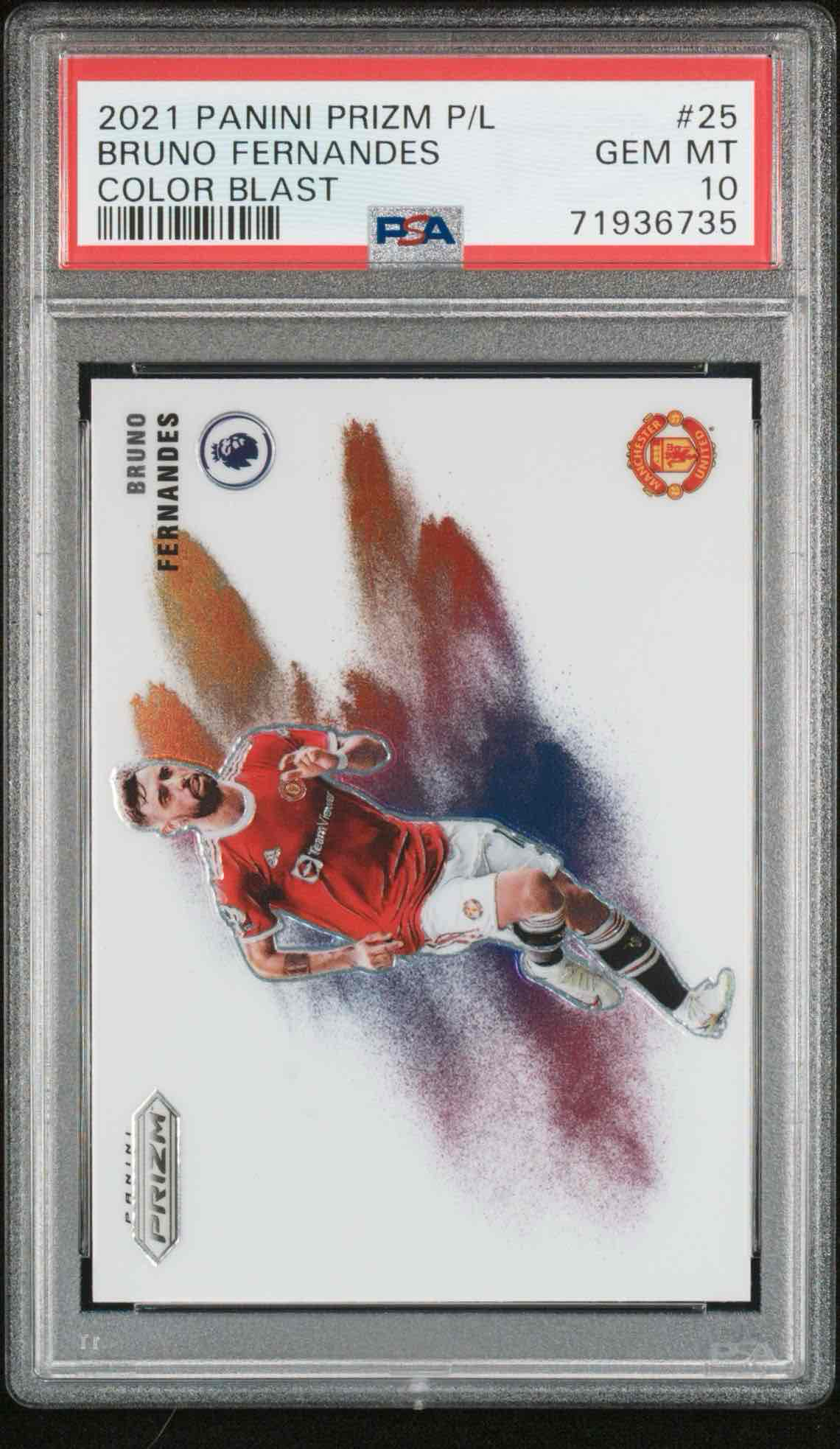 2021 PANINI PRIZM PREMIER LEAGUE COLOR BLASTBRUNO FERNANDES 25