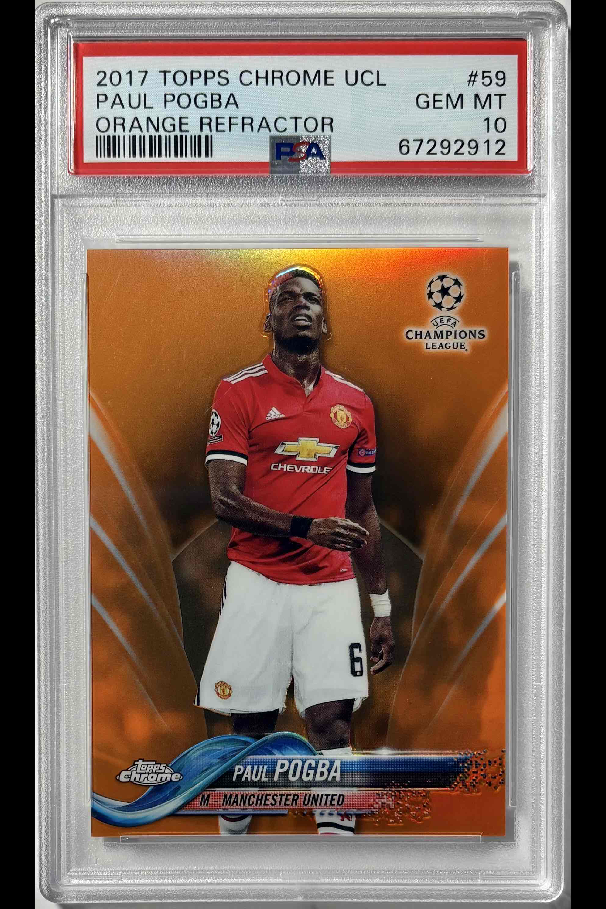 2017 TOPPS CHROME UEFA CHAMPIONS LEAGUE | ORANGE REFRACTOR [#22/25] PAUL POGBA 59