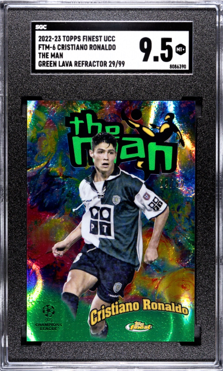 2022 Topps Finest UCC The Man Cristiano Ronaldo Green Lava Refractor