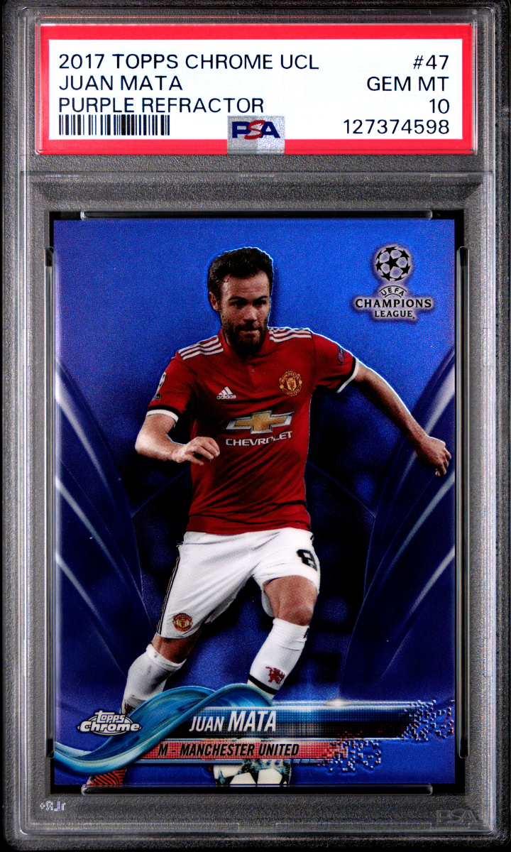 2017 TOPPS CHROME UEFA CHAMPIONS LEAGUE | PURPLE REFRACTOR [#90/250] JUAN MATA 47