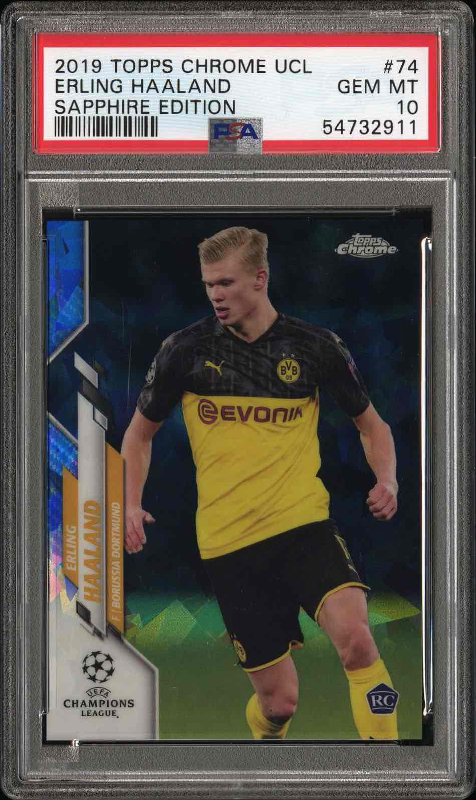 2019 TOPPS CHROME UEFA CHAMPIONS LEAGUE SAPPHIRE EDITIONERLING HAALAND 74