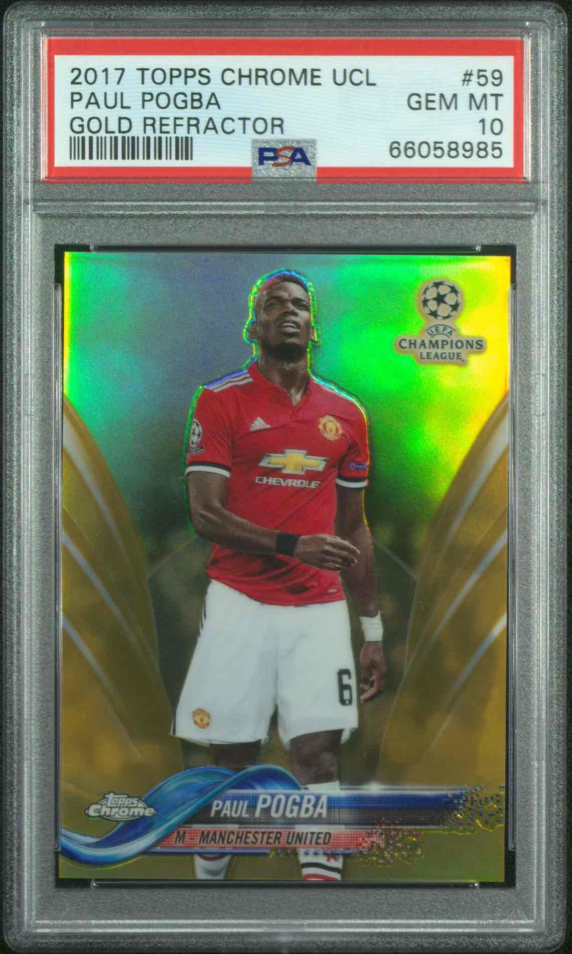 2017 TOPPS CHROME UEFA CHAMPIONS LEAGUE | GOLD REFRACTOR [#7/50]PAUL POGBA 59