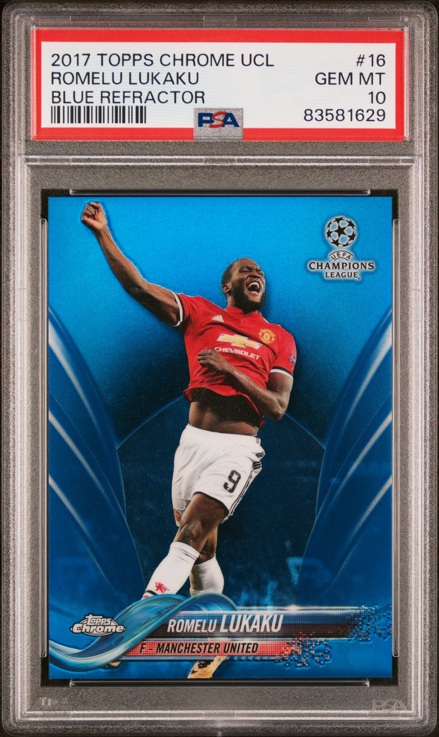 2017 TOPPS CHROME UEFA CHAMPIONS LEAGUE | BLUE REFRACTOR [#14/150] ROMELU LUKAKU 16