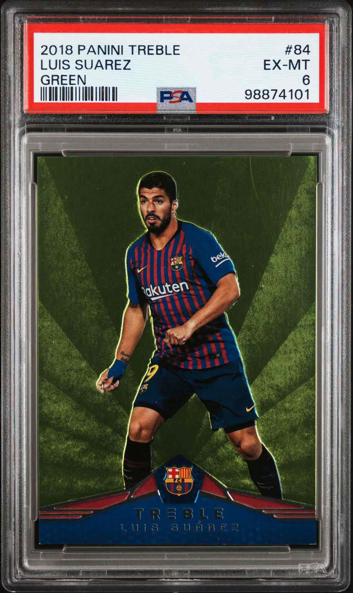 2018 PANINI TREBLE | GREEN [#5/10]LUIS SUAREZ 84