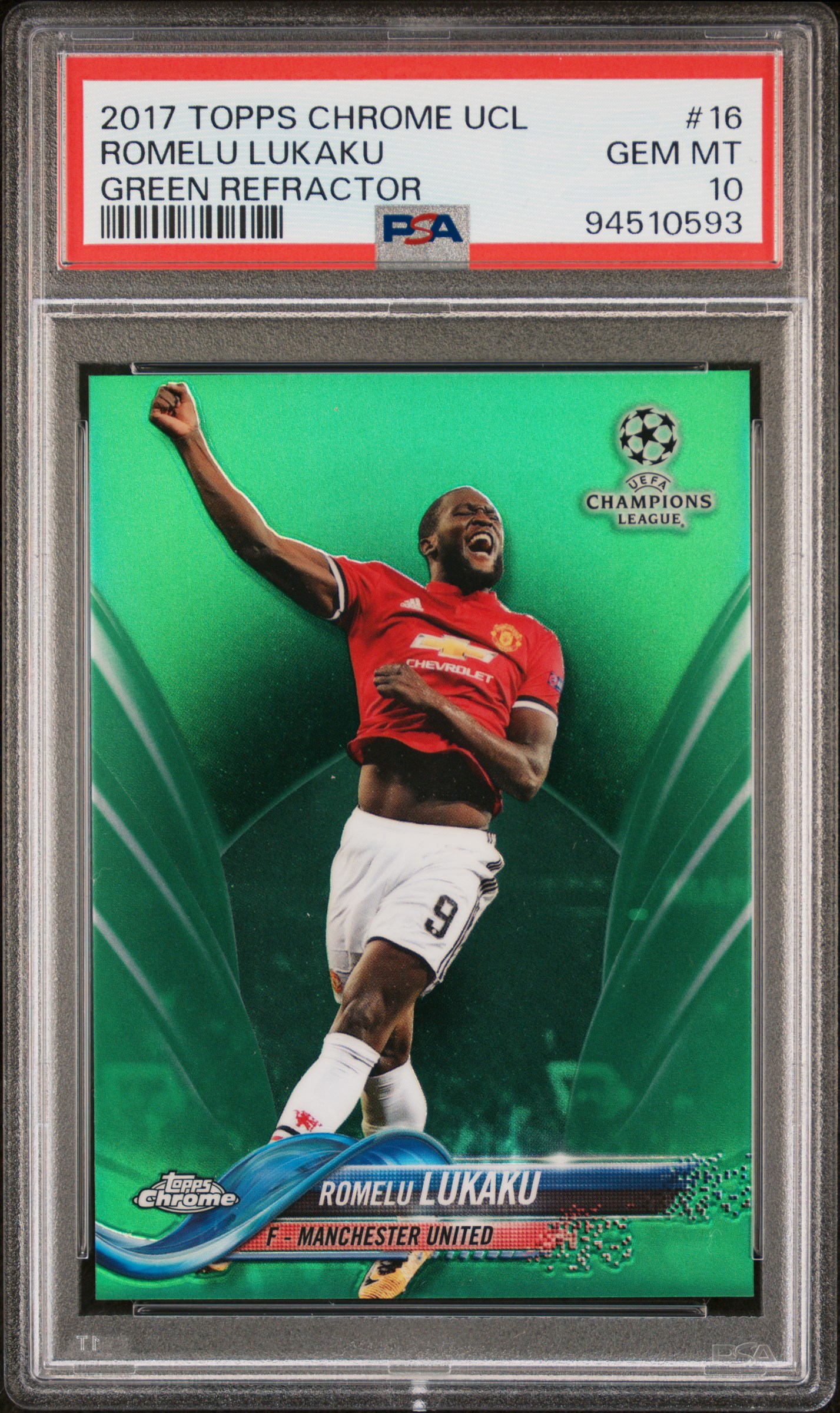2017 TOPPS CHROME UEFA CHAMPIONS LEAGUE | GREEN REFRACTOR [#32/99] ROMELU LUKAKU 16