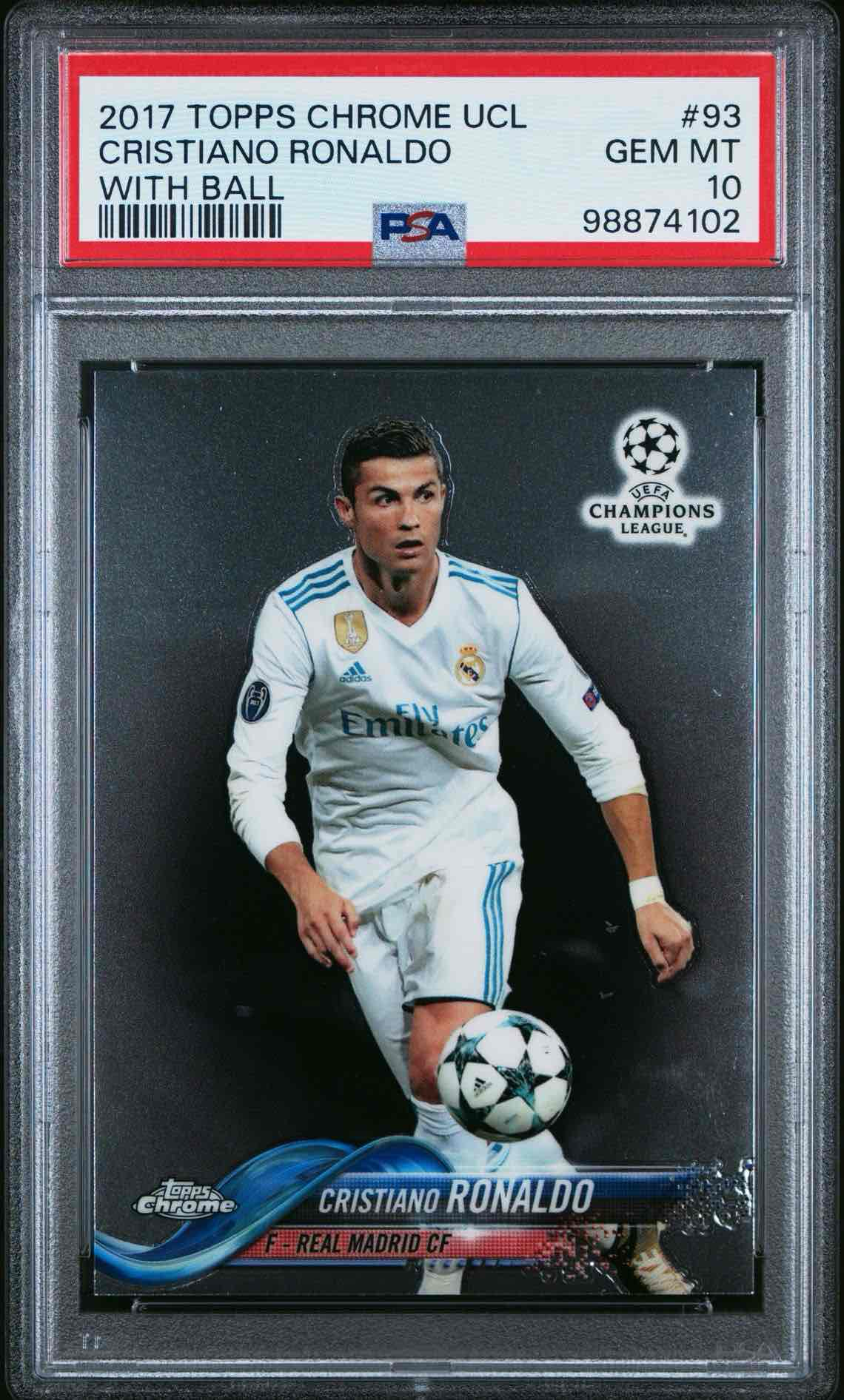 2017 TOPPS CHROME UEFA CHAMPIONS LEAGUE | WITH BALLCRISTIANO RONALDO 93