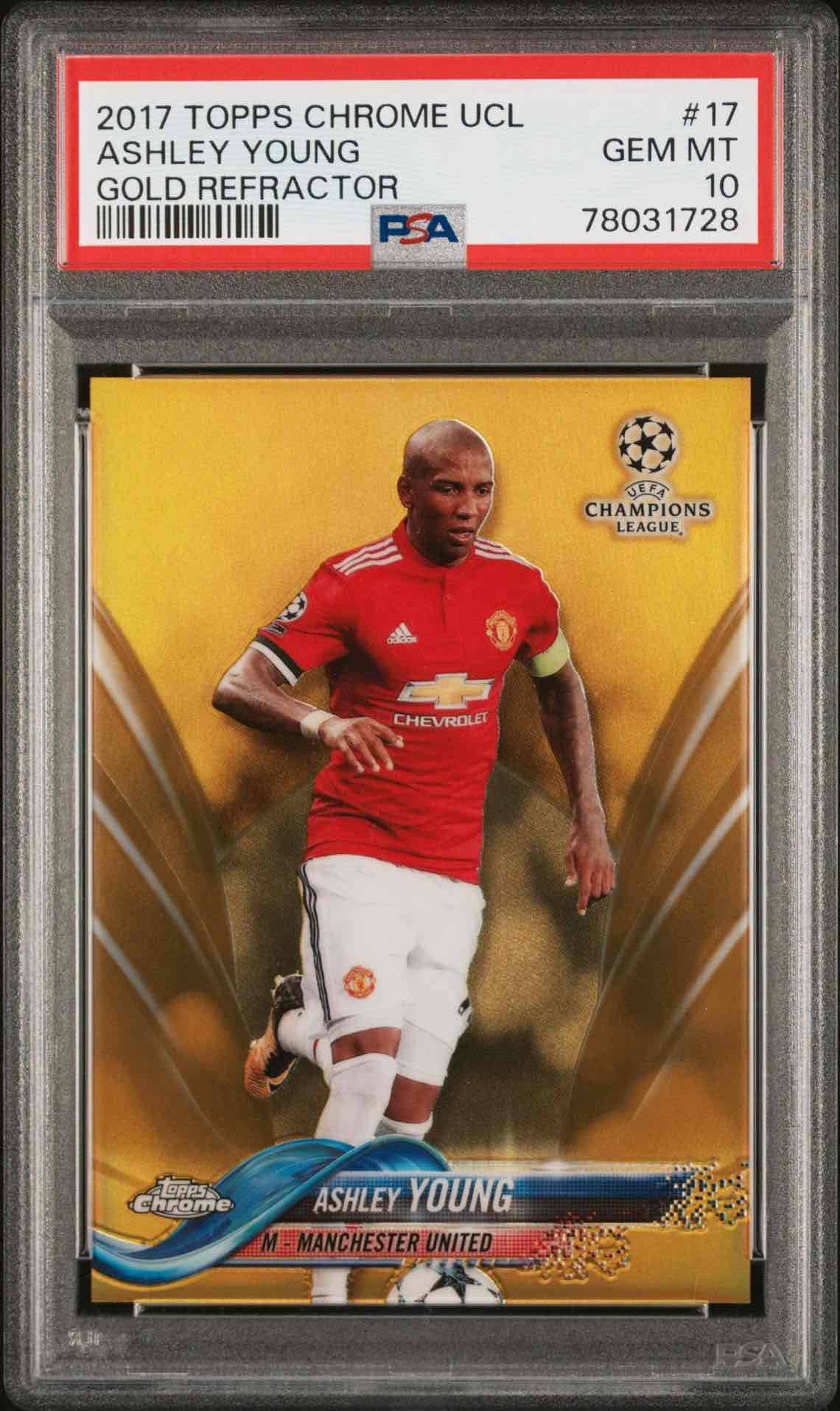 2017 TOPPS CHROME UEFA CHAMPIONS LEAGUE | GOLD REFRACTOR [#45/50]ASHLEY YOUNG 17