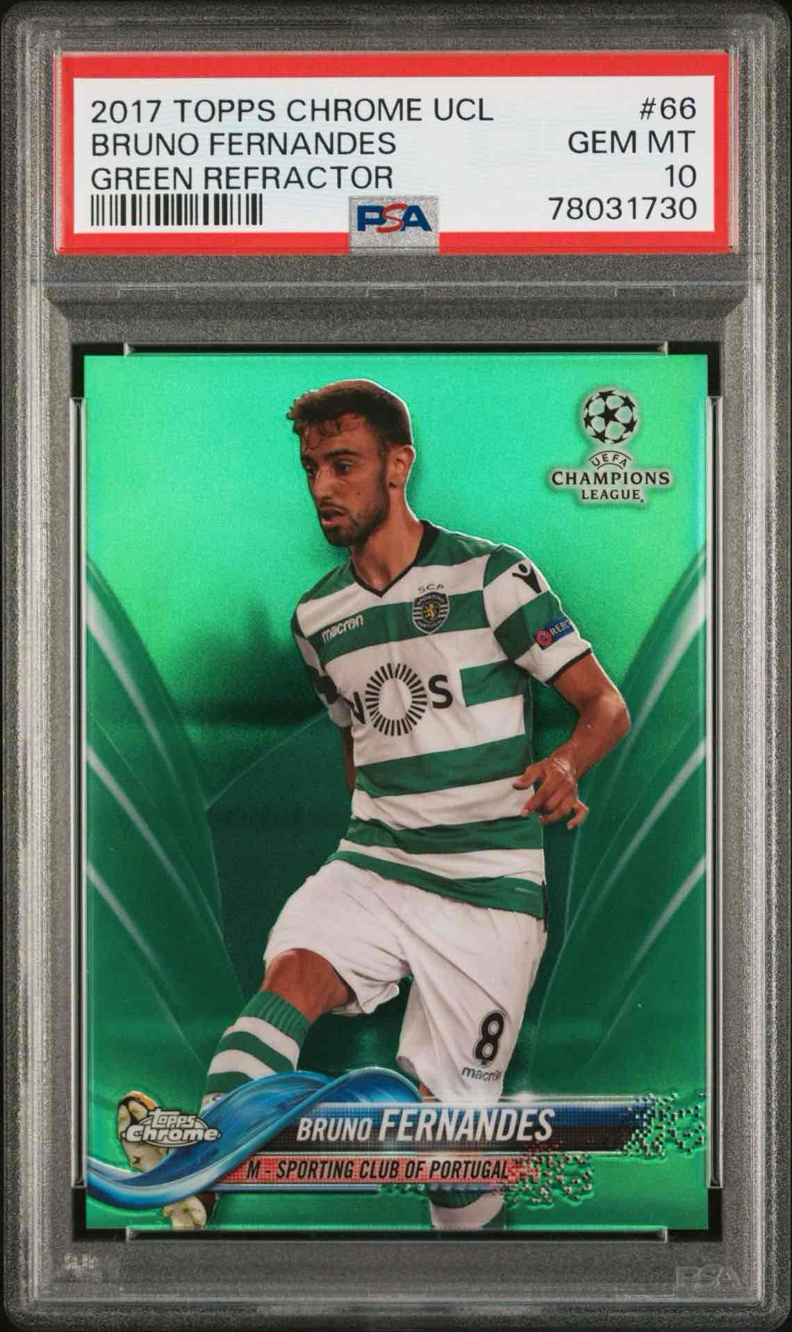 2017 TOPPS CHROME UEFA CHAMPIONS LEAGUE | GREEN REFRACTOR [#26/99]BRUNO FERNANDES 66