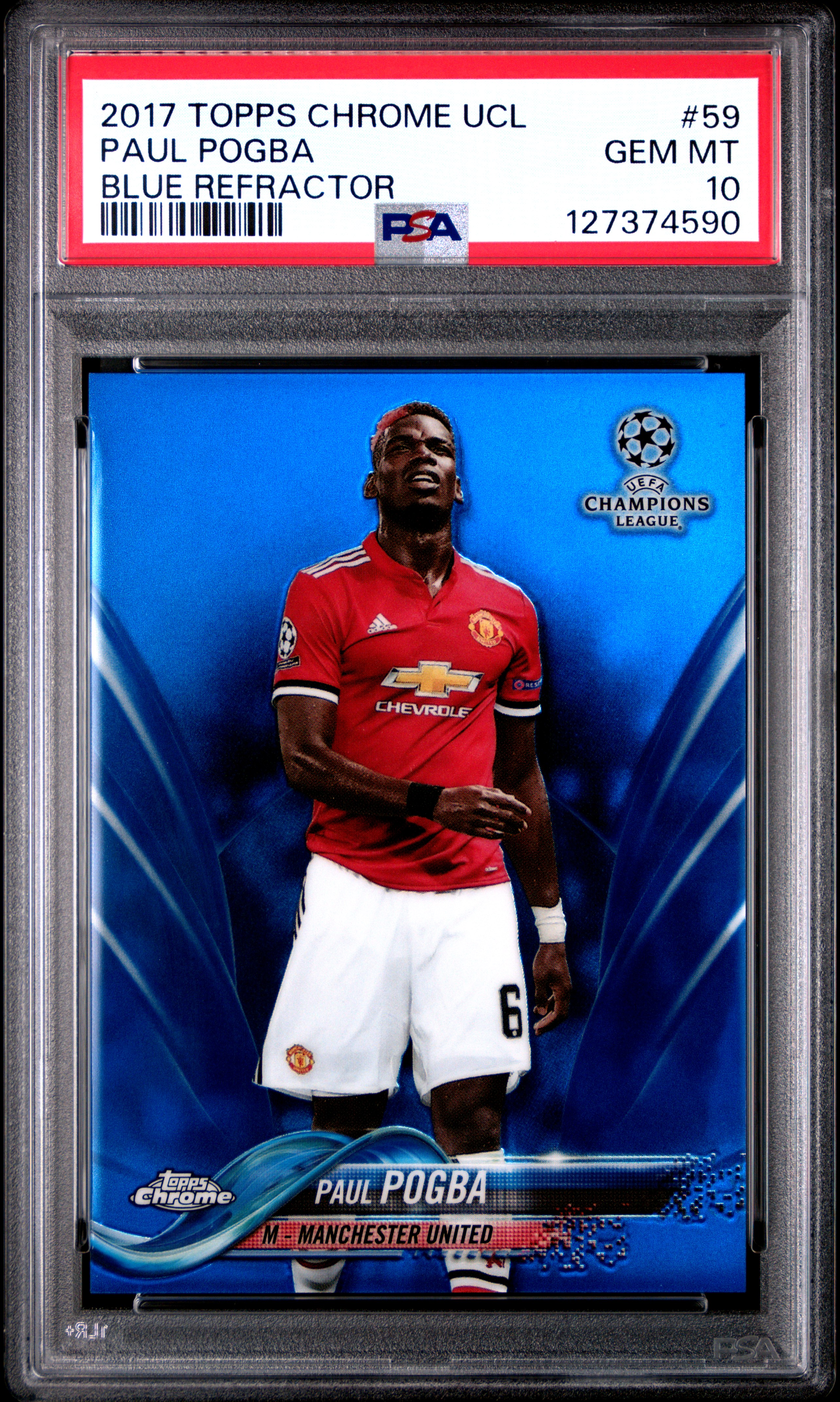 2017 TOPPS CHROME UEFA CHAMPIONS LEAGUE | BLUE REFRACTOR [#143/150] PAUL POGBA 59