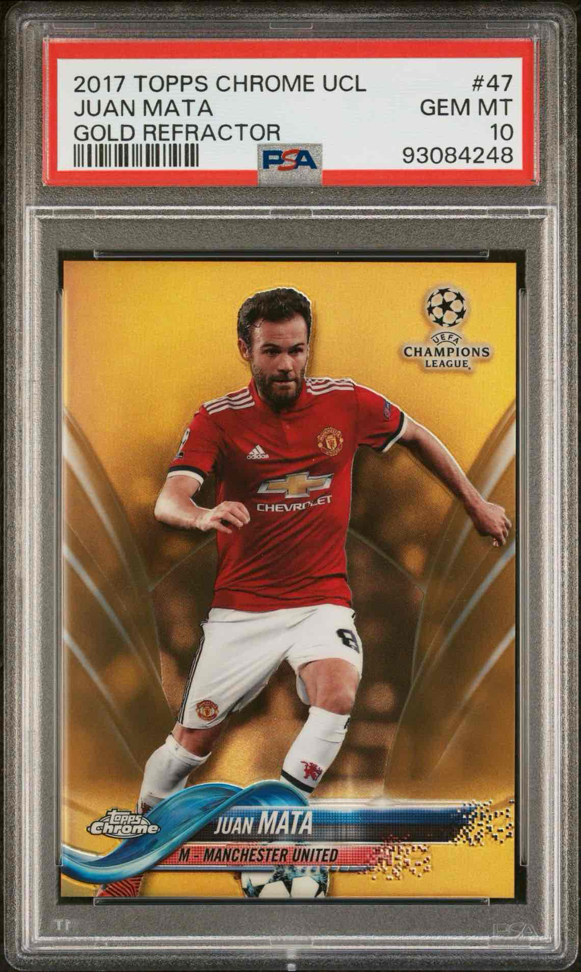 2017 TOPPS CHROME UEFA CHAMPIONS LEAGUE | GOLD REFRACTOR [#2/50]JUAN MATA 47