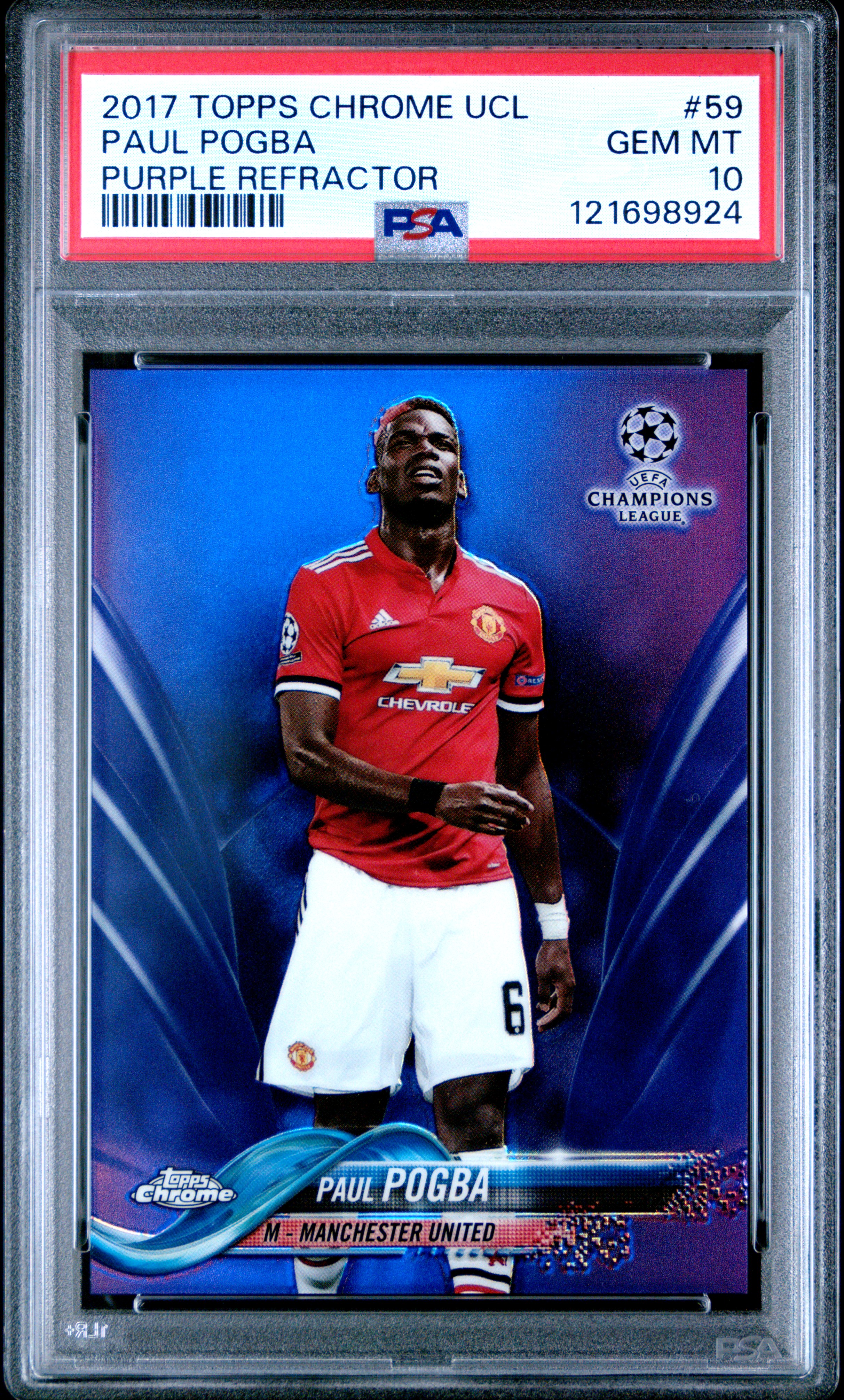 2017 TOPPS CHROME UEFA CHAMPIONS LEAGUE | PURPLE REFRACTOR [#172/250] PAUL POGBA 59