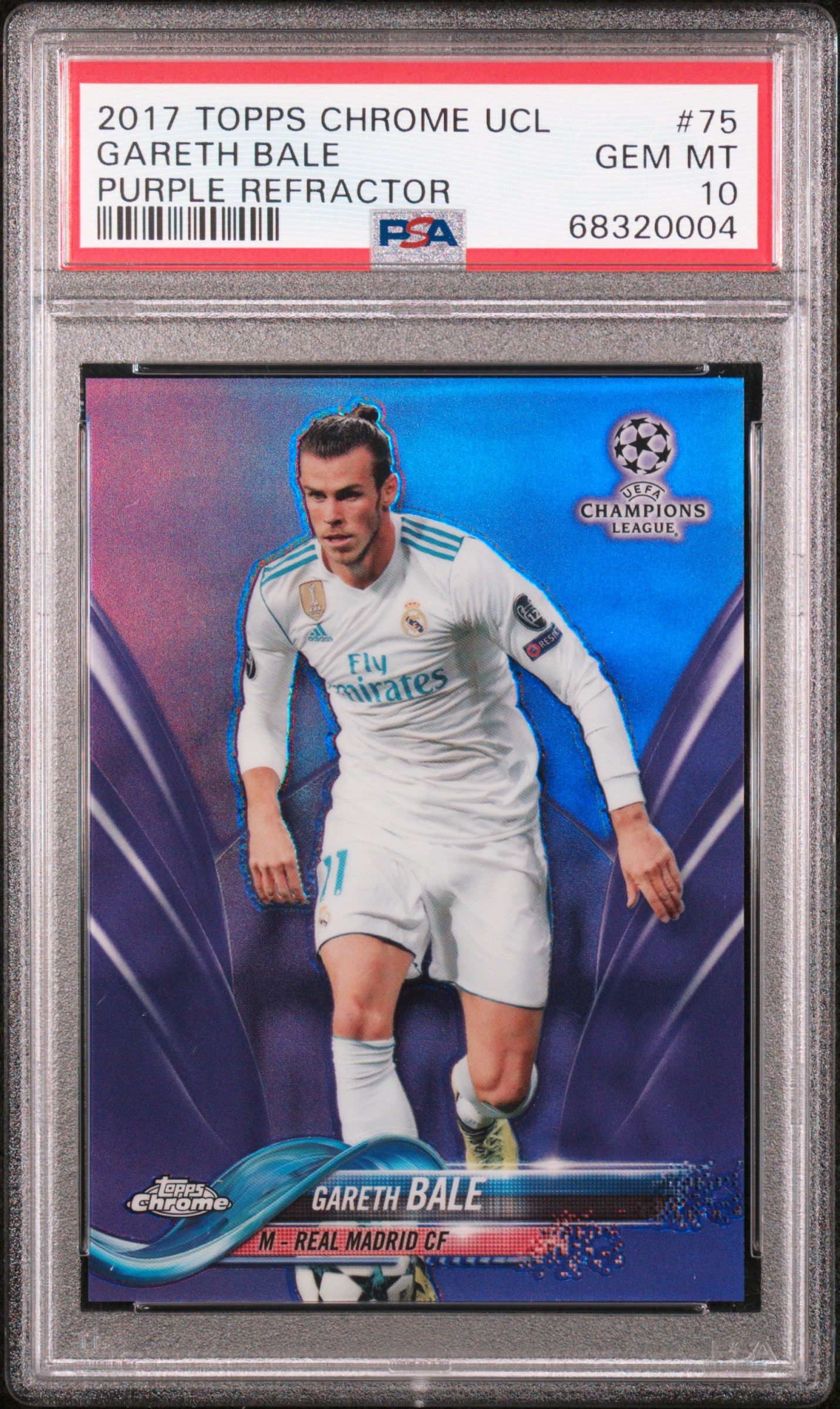 2017 TOPPS CHROME UEFA CHAMPIONS LEAGUE | PURPLE REFRACTOR [#230/250] GARETH BALE 75