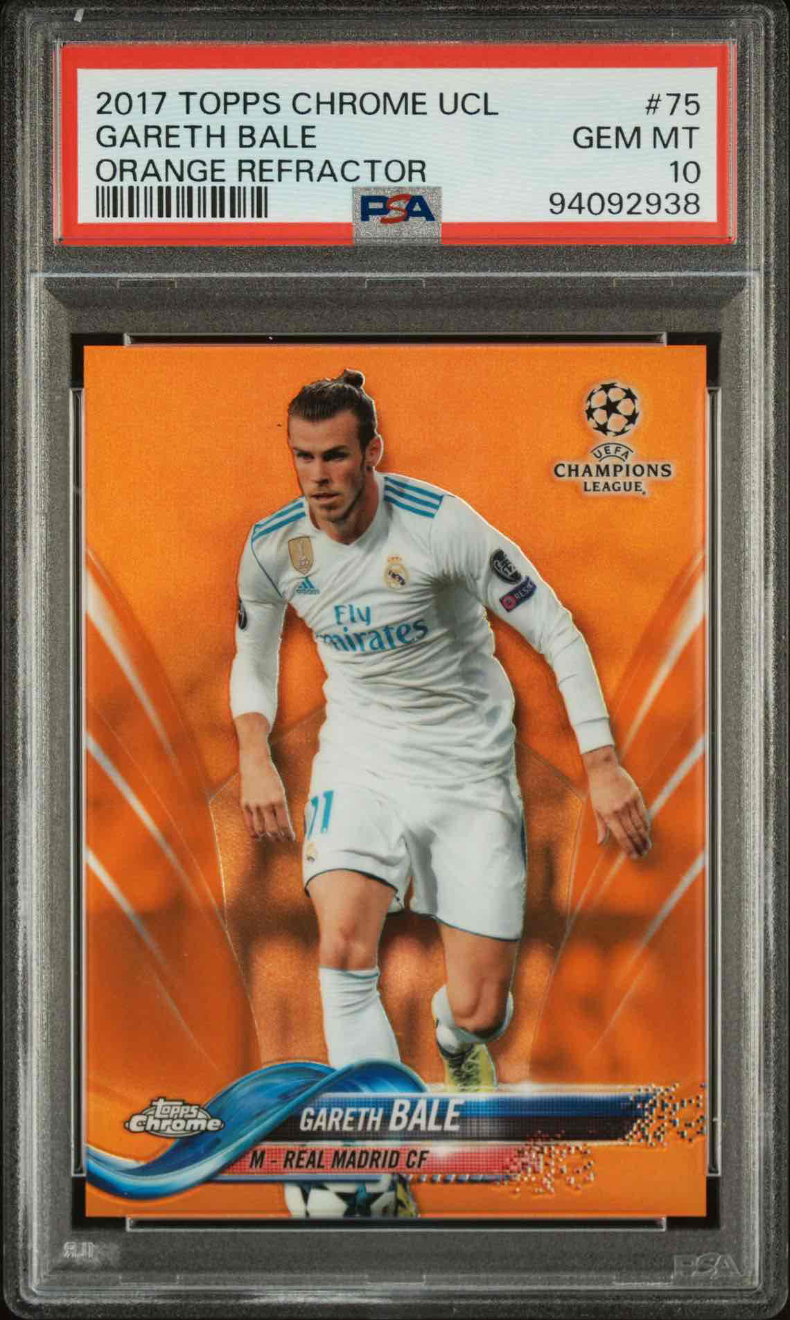 2017 TOPPS CHROME UEFA CHAMPIONS LEAGUE | ORANGE REFRACTOR [#12/25]GARETH BALE 75