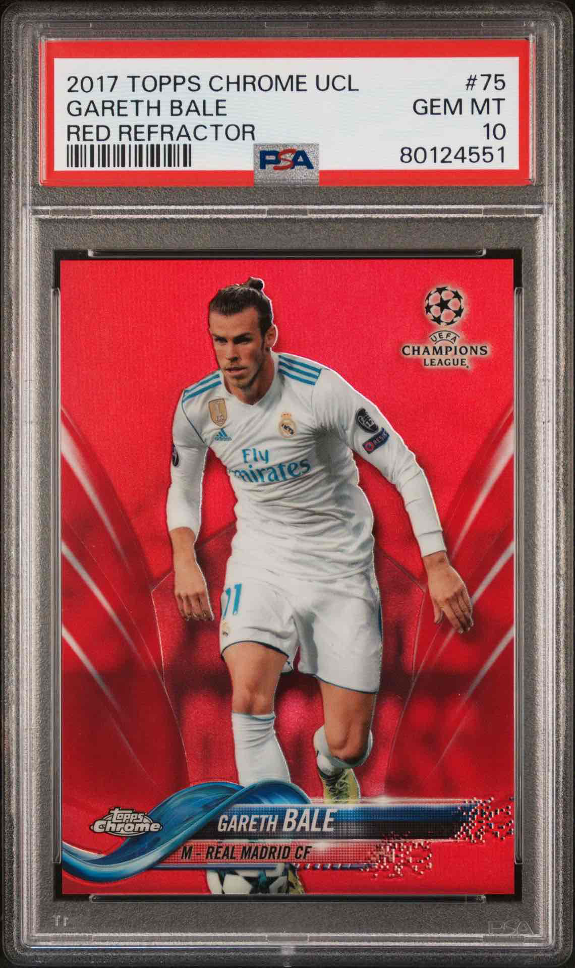 2017 TOPPS CHROME UEFA CHAMPIONS LEAGUE | RED REFRACTOR [#4/10]GARETH BALE 75